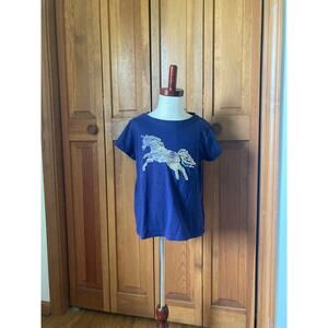 Rumi & Ryder Navy Blue Sequined Unicorn Top, Size M